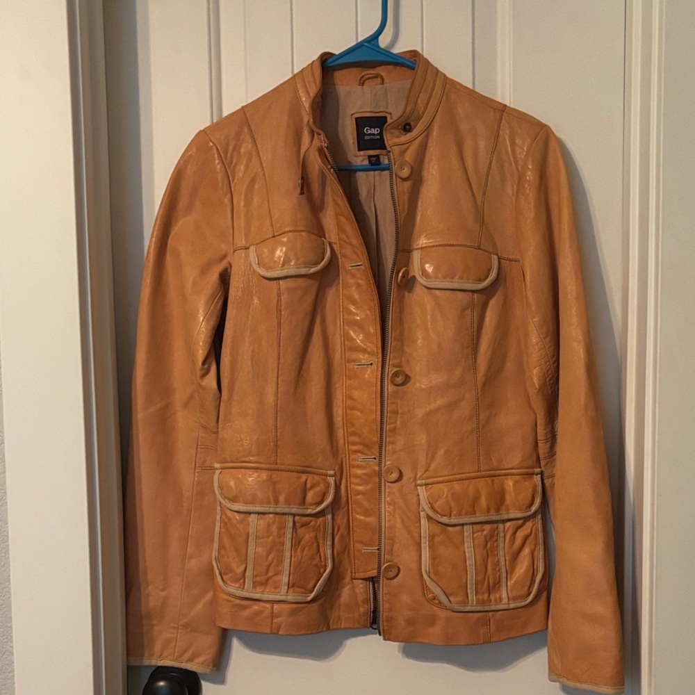 GAP Women's Camel Leather Jacket